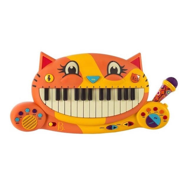 B-Toys - Vaikiškas pianinas su mikrofonu Cat 4xAA