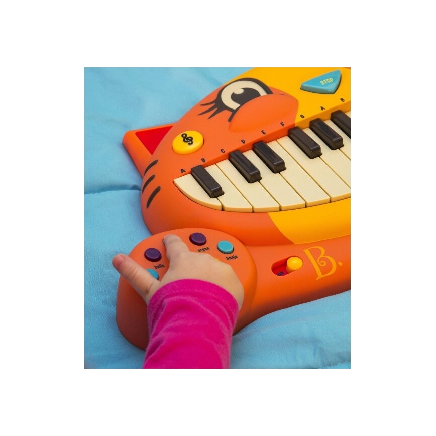 B-Toys - Vaikiškas pianinas su mikrofonu Cat 4xAA
