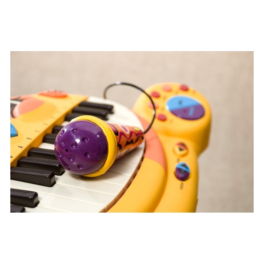 B-Toys - Vaikiškas pianinas su mikrofonu Cat 4xAA