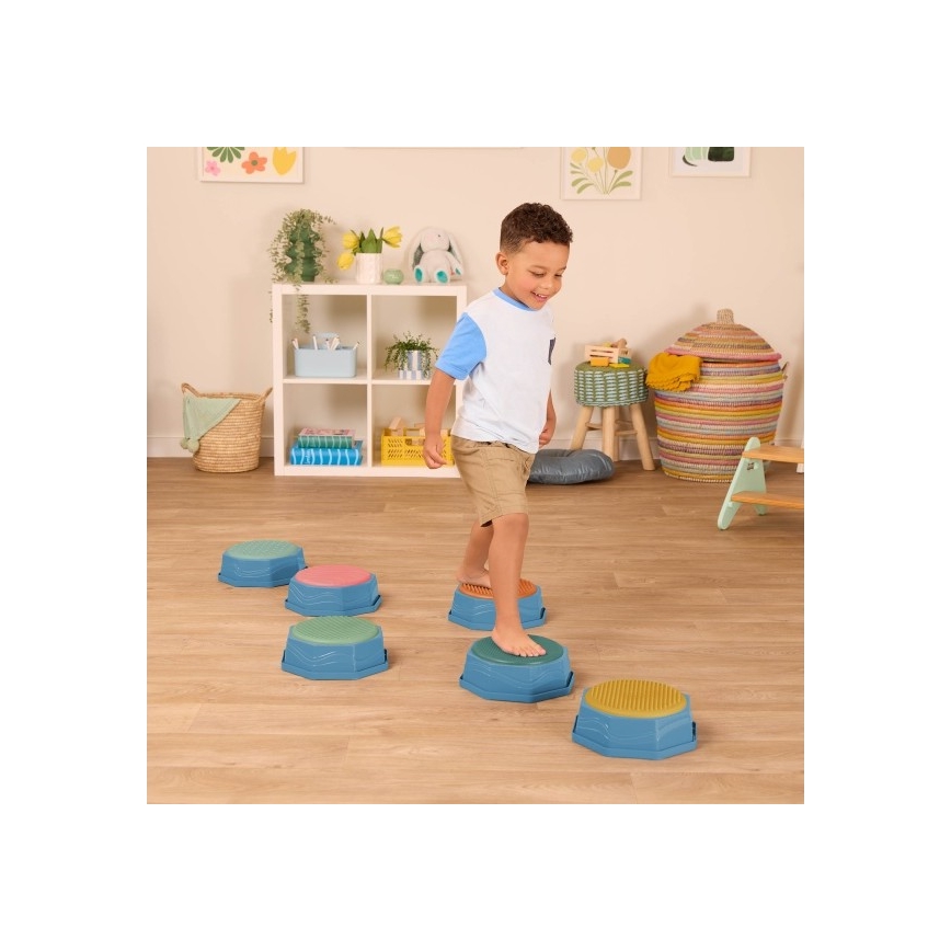 B-Toys - Vaikų pusiausvyros akmenys BALANCE & HOP 6 vnt.