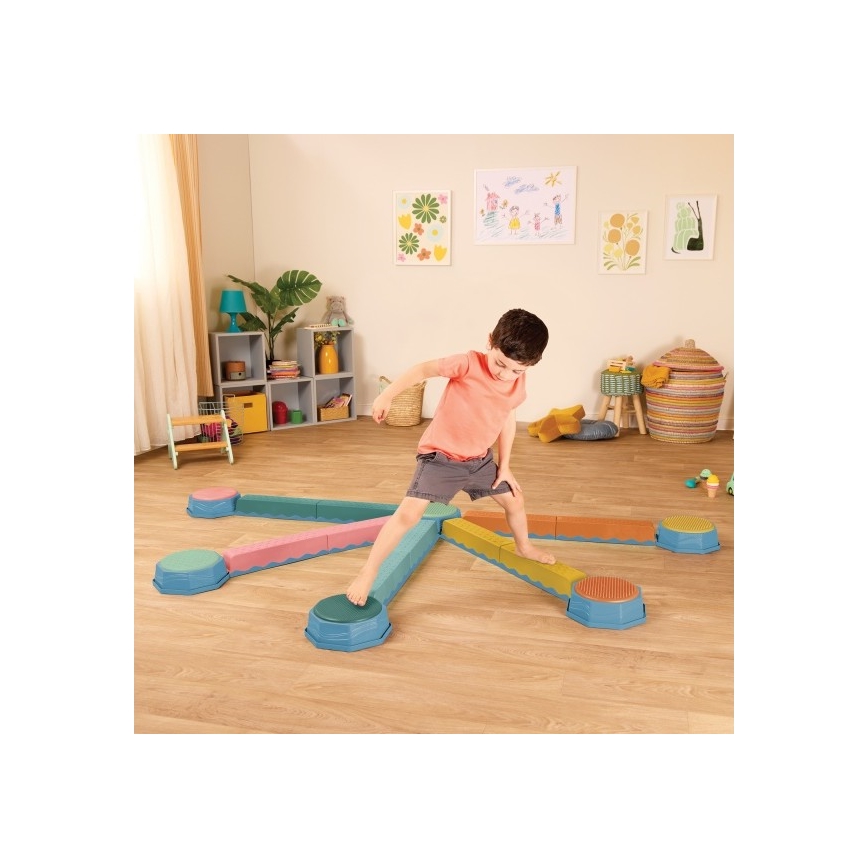 B-Toys - Vaikų pusiausvyros akmenys BALANCE & HOP 6 vnt.