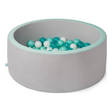 B-Toys - Vaikų sausas baseinas su kamuoliais diametras 89 cm pilka/turkis