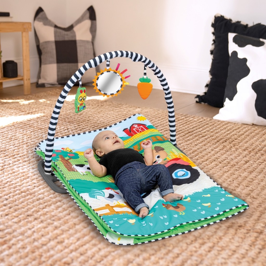 Baby Einstein - Kūdikių žaidimų kilimėlis BUSY BARNYARD 4xAA