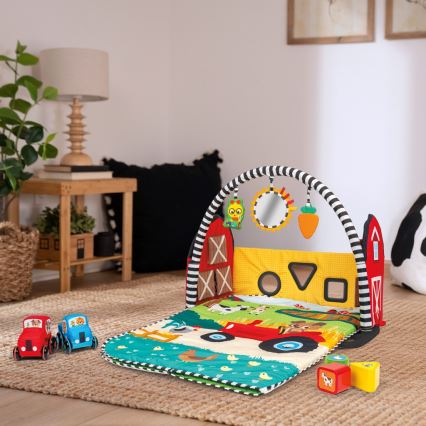 Baby Einstein - Kūdikių žaidimų kilimėlis BUSY BARNYARD 4xAA
