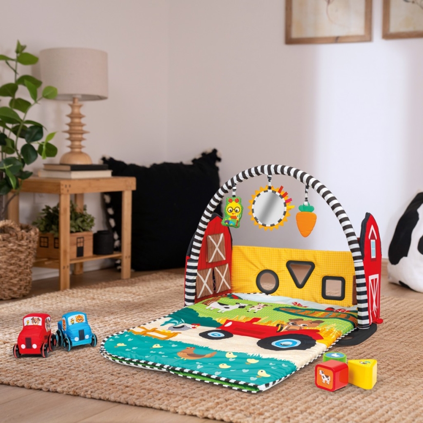 Baby Einstein - Kūdikių žaidimų kilimėlis BUSY BARNYARD 4xAA