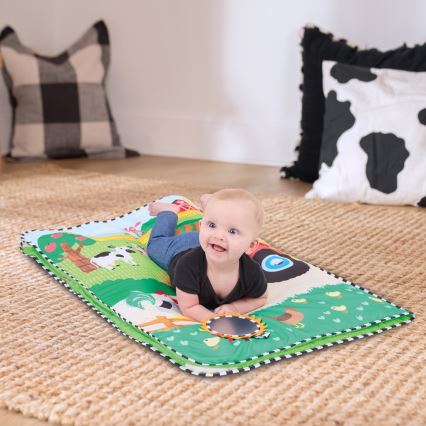 Baby Einstein - Kūdikių žaidimų kilimėlis BUSY BARNYARD 4xAA