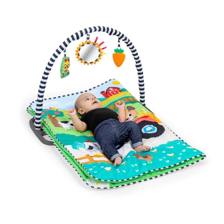 Baby Einstein - Kūdikių žaidimų kilimėlis BUSY BARNYARD 4xAA