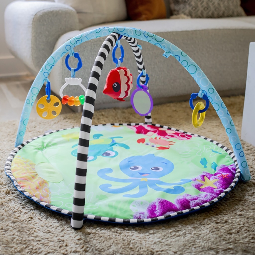 Baby Einstein - Vaikiška antklodė žaidimui su vandens kilimėliu 2in1 SEA FLOOR EXPLORERS