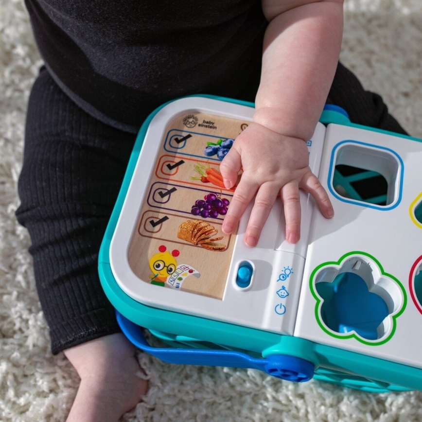 Baby Einstein - Vaikiškas interaktyvus pirkinių krepšelis MAGIC TOUCH HAPE 3xAAA