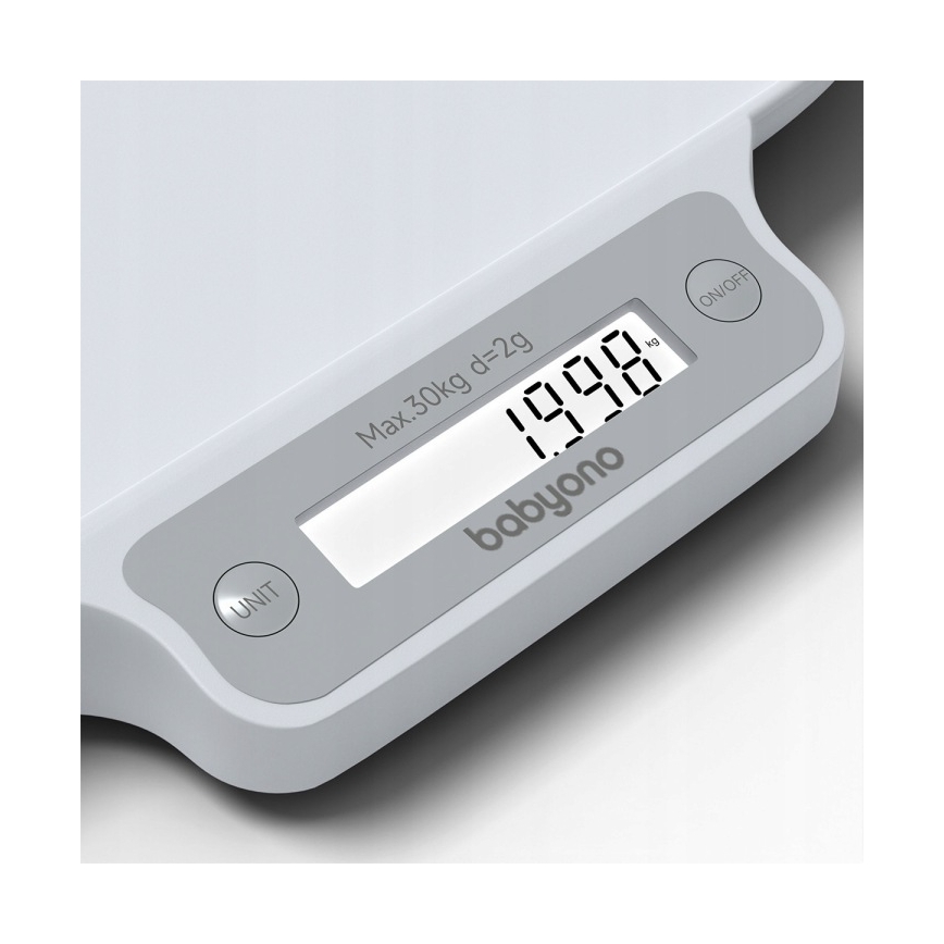 BabyOno - Elektroninė svarstyklė vaikams iki 30 kg 3xAAA