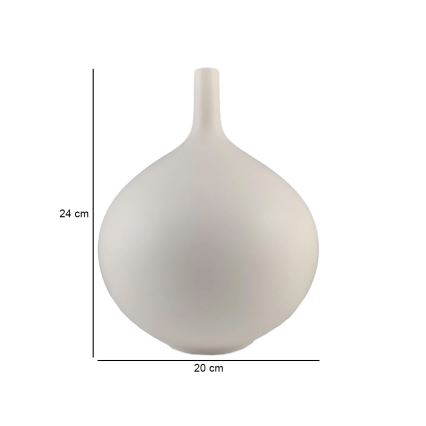 Balta keraminė vaza 24 cm