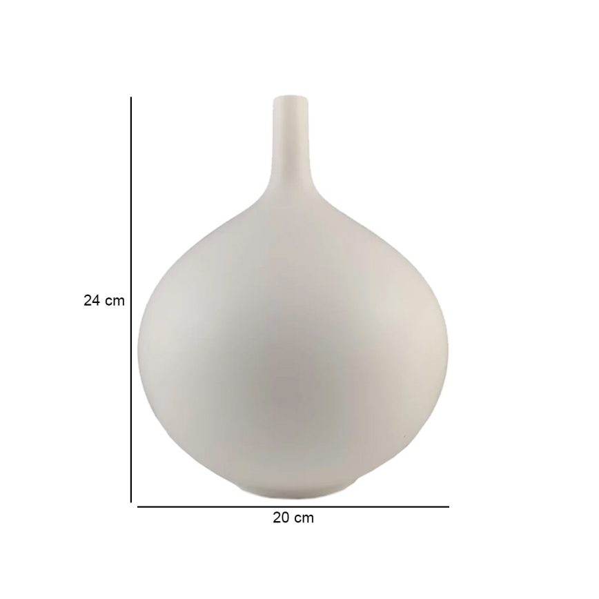 Balta keraminė vaza 24 cm