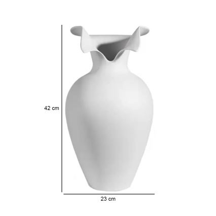 Balta keraminė vaza 41,5x23 cm