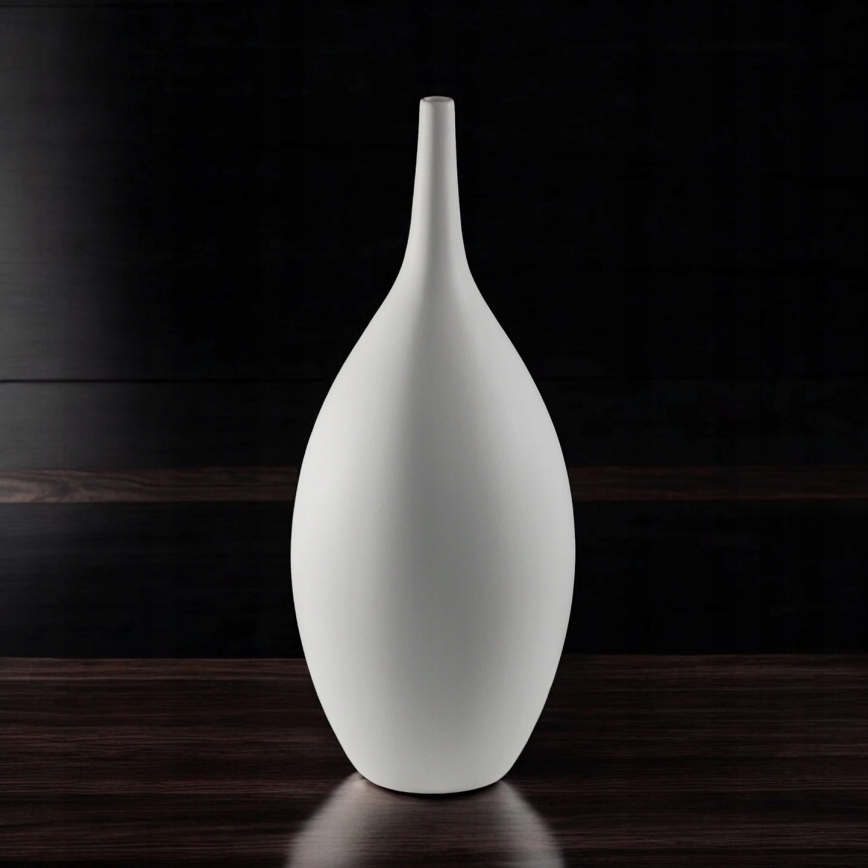 Balta keraminė vaza 47 cm