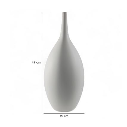 Balta keraminė vaza 47 cm