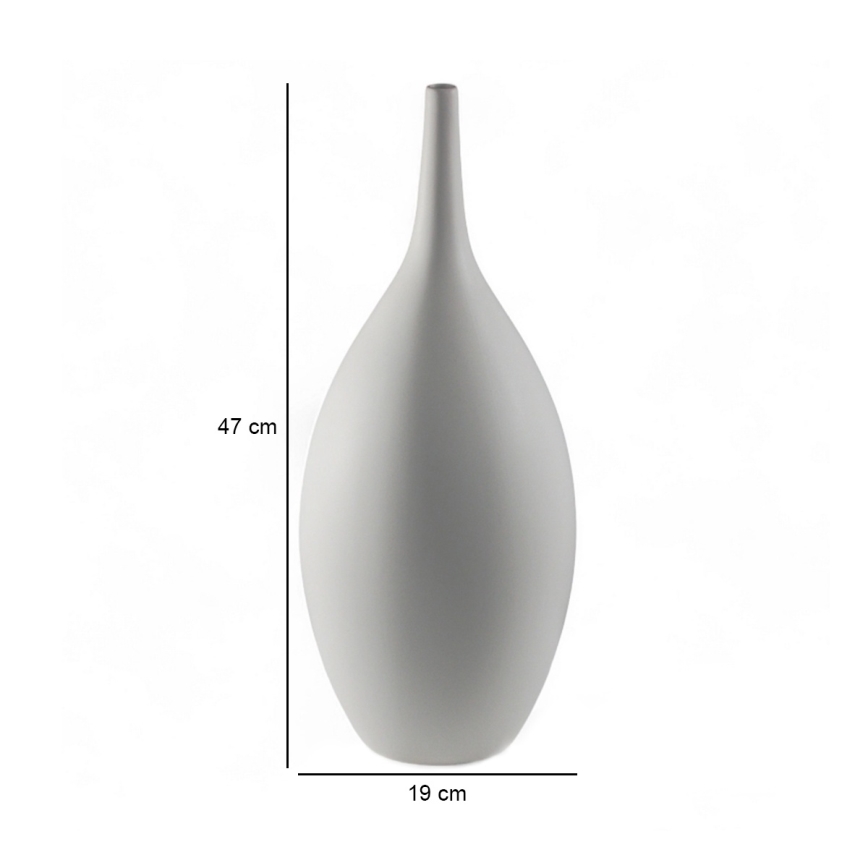 Balta keraminė vaza 47 cm