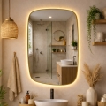 Baltica Design - LED sieninis vonios kambario veidrodis su apšvietimu STONE CALM LED/15W/230V 2700K 90x60 cm IP65 auksinis