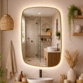 Baltica Design - LED vonios kambario sieninis veidrodis su apšvietimu STONE CALM LED/15W/230V 4500K 90x60 cm IP65 auksinis