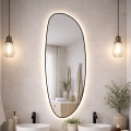 Baltica Design - LED vonios kambario sieninis veidrodis su apšvietimu STONE FLUID LED/15W/230V 4500K 155x50 cm IP65 juodas