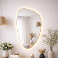 Baltica Design - LED vonios kambario sieninis veidrodis su apšvietimu STONE FLUID LED/15W/230V 4500K 92x55 cm IP65 aukso spalvos