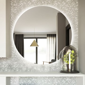 Baltica Design - LED vonios sieninis veidrodis su apšvietimu BRIGHT, 15 W, 230 V, 6500 K, skersmuo 70 cm, IP65