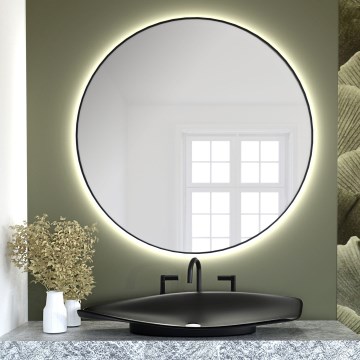 Baltica Design - LED vonios sieninis veidrodis su apšvietimu BRIGHT LED/15W/230V 4500K Ø 70 cm IP65 juodas