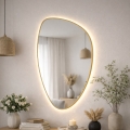 Baltica Design - LED vonios sieninis veidrodis su apšvietimu STONE FLUID LED/15W/230V 2700K 92x55 cm IP65 auksinis