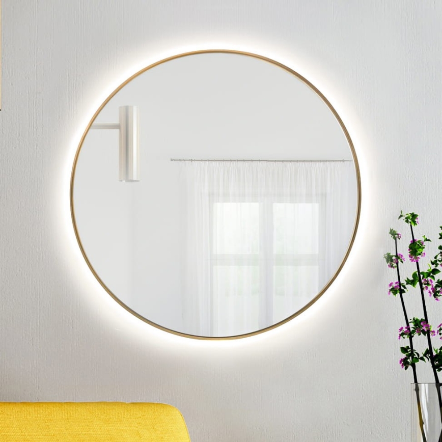 Baltica Design - LED vonios sieninis veidrodis su foniniu apšvietimu BRIGHT LED/15W/230V 4500K Ø 60 cm IP65 auksinis