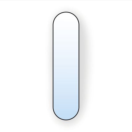 Baltica Design - Sieninis veidrodis TINY BORDER 155x40 cm juodas