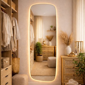 Baltica Design - Sieninis vonios veidrodis su integruotu apšvietimu STONE CALM LED/15W/230V 2700K 155x50 cm IP65