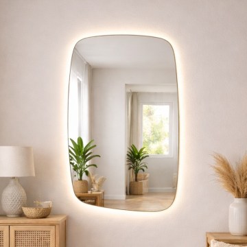 Baltica Design - Vonios kambario sieninis veidrodis su LED foniniu apšvietimu STONE CALM LED/15W/230V 4500K 90x60 cm IP65