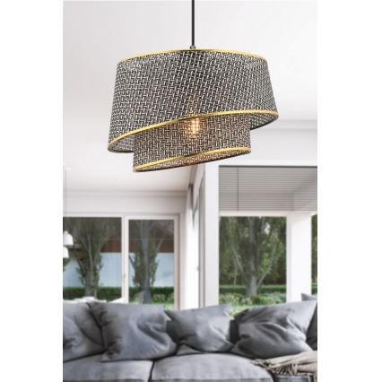 BARETTE Pakabinamas lemputė 1xE27/60W/230V Pilka/Auksinė