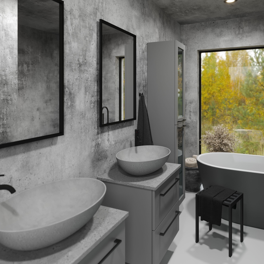 BATH DELUXE 01-060-05-02-00 - Vonios veidrodis BORGSTED 60x80 cm juoda