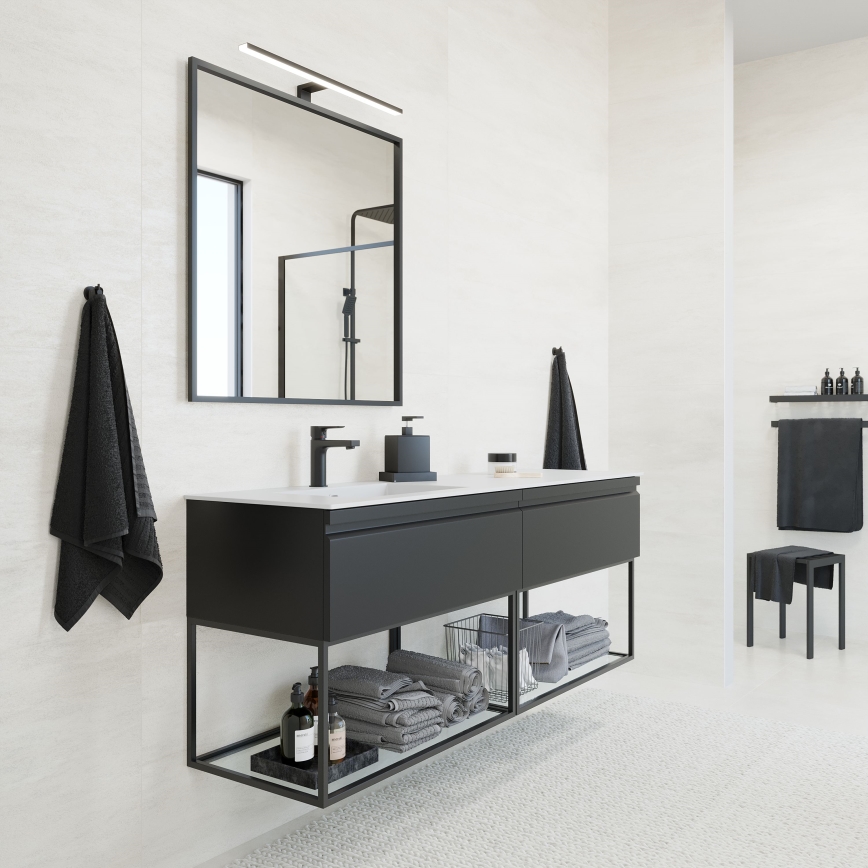 BATH DELUXE 01-080-05-02-00 - Vonios veidrodis BORGSTED 80x80 cm juoda