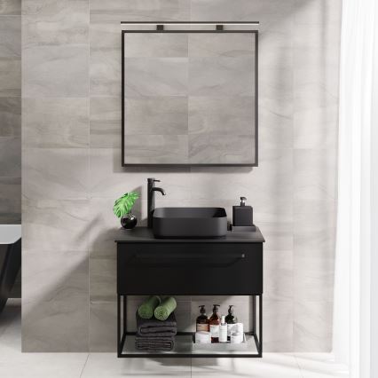 BATH DELUXE 01-080-05-02-00 - Vonios veidrodis BORGSTED 80x80 cm juoda