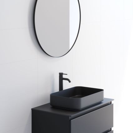BATH DELUXE 01-080-09-02-00 - Vonios veidrodis BORGSTED diametras 80 cm juoda