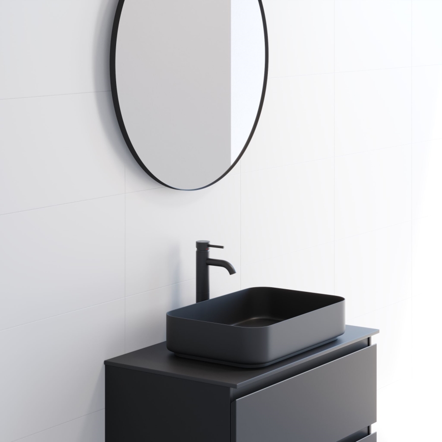 BATH DELUXE 01-080-09-02-00 - Vonios veidrodis BORGSTED diametras 80 cm juoda