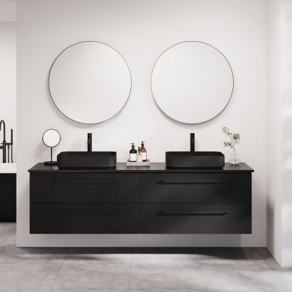 BATH DELUXE 01-080-09-02-00 - Vonios veidrodis BORGSTED diametras 80 cm juoda