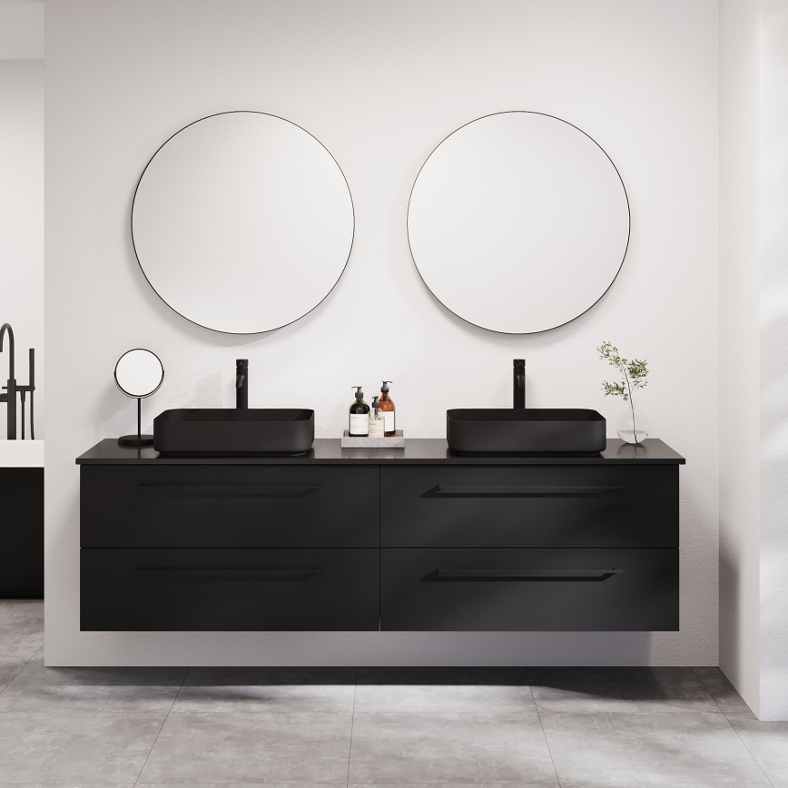 BATH DELUXE 01-080-09-02-00 - Vonios veidrodis BORGSTED diametras 80 cm juoda
