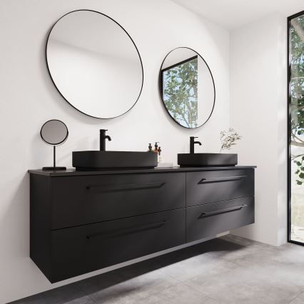 BATH DELUXE 01-080-09-02-00 - Vonios veidrodis BORGSTED diametras 80 cm juoda