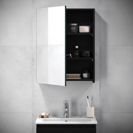 BATH DELUXE 02-050-63-02-01 - Veidrodinė vonios spintelė KENWOOD 65x50 cm matinė juoda