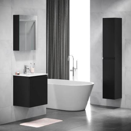 BATH DELUXE 02-050-63-02-01 - Veidrodinė vonios spintelė KENWOOD 65x50 cm matinė juoda
