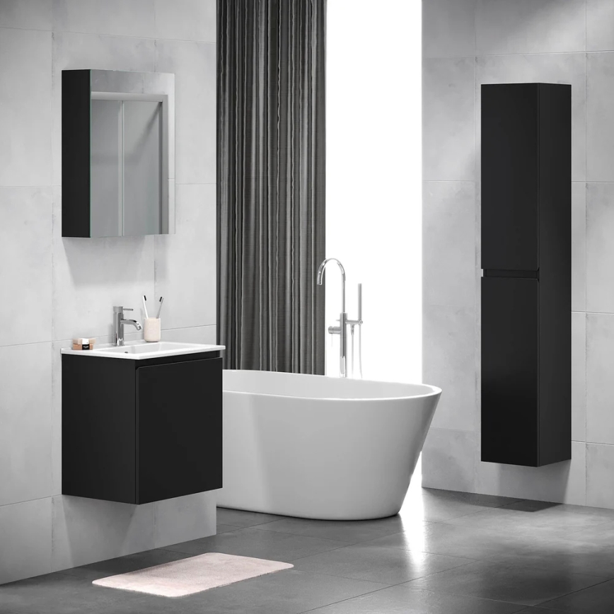 BATH DELUXE 02-050-63-02-01 - Veidrodinė vonios spintelė KENWOOD 65x50 cm matinė juoda