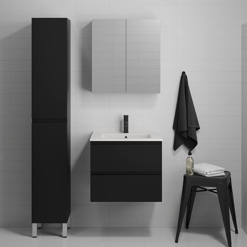 BATH DELUXE 03-060-63-02-01 - Vonios spintelė su praustuvu KENWOOD 61 cm matinė juoda