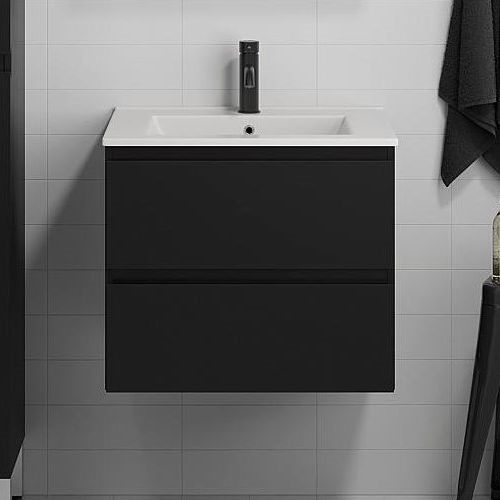 BATH DELUXE 03-060-63-02-01 - Vonios spintelė su praustuvu KENWOOD 61 cm matinė juoda