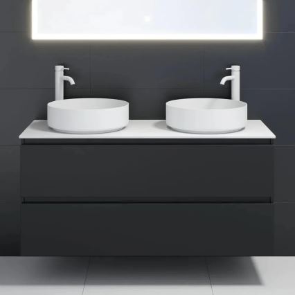 BATH DELUXE 06-040-16-01-00 - Praustuvas ant stalviršio LJORDAL, skersmuo 40 cm, iš nerūdijančio plieno / matinė balta