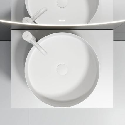 BATH DELUXE 06-040-16-01-00 - Praustuvas ant stalviršio LJORDAL, skersmuo 40 cm, iš nerūdijančio plieno / matinė balta