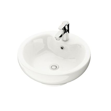BATH DELUXE 06-045-11-11-00 - Stalviršinis praustuvas DRAMMEN Ø 40,1 cm, keramika / blizgi balta