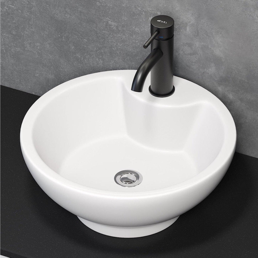BATH DELUXE 06-045-11-11-00 - Stalviršinis praustuvas DRAMMEN Ø 40,1 cm, keramika / blizgi balta