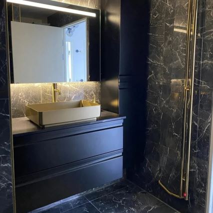 BATH DELUXE 06-052-18-70-00 - Ant stalviršio montuojamas praustuvas LJORDAL 52x34 cm, nerūdijančio plieno / šlifuoto žalvario apdaila